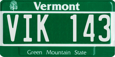 VT license plate VIK143
