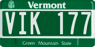 VT license plate VIK177