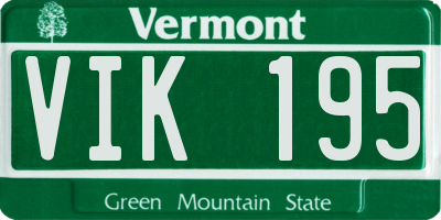 VT license plate VIK195