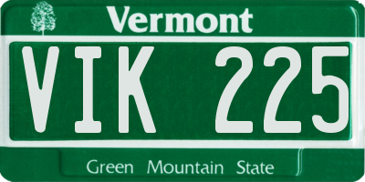 VT license plate VIK225