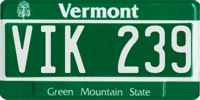 VT license plate VIK239