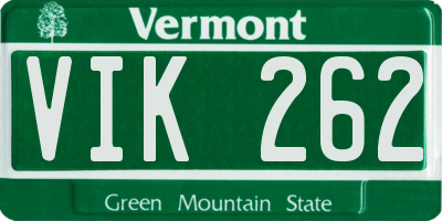 VT license plate VIK262