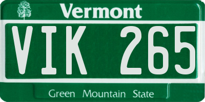 VT license plate VIK265