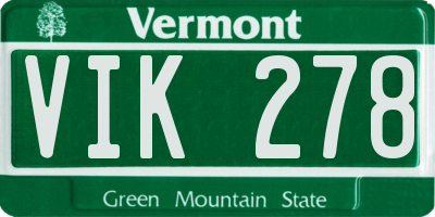 VT license plate VIK278