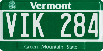 VT license plate VIK284