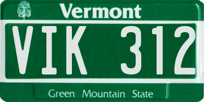 VT license plate VIK312