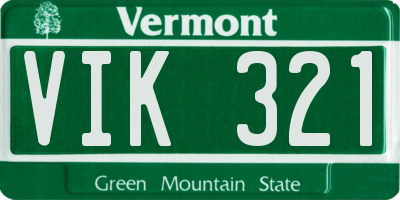 VT license plate VIK321
