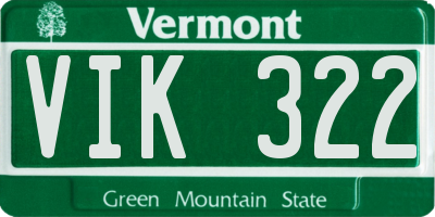 VT license plate VIK322