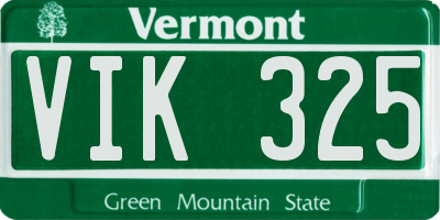 VT license plate VIK325