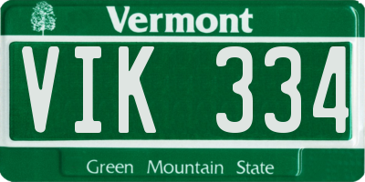 VT license plate VIK334