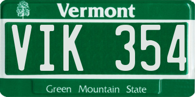 VT license plate VIK354