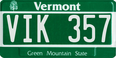 VT license plate VIK357