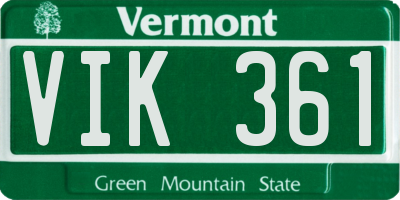 VT license plate VIK361