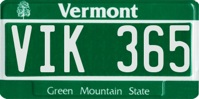 VT license plate VIK365