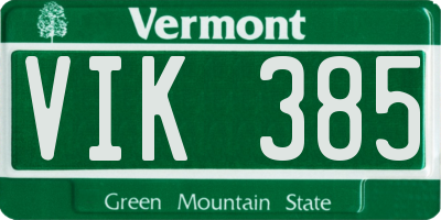 VT license plate VIK385