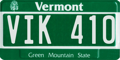 VT license plate VIK410