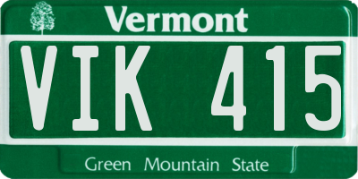 VT license plate VIK415