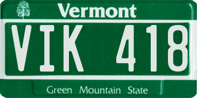 VT license plate VIK418