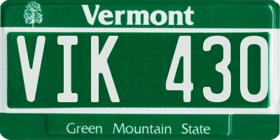 VT license plate VIK430