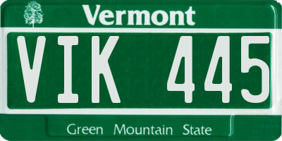 VT license plate VIK445