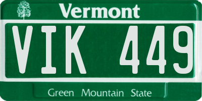 VT license plate VIK449