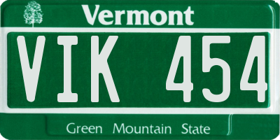 VT license plate VIK454