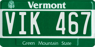VT license plate VIK467