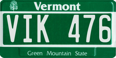 VT license plate VIK476