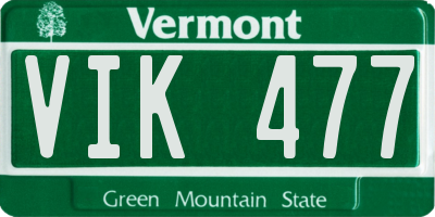 VT license plate VIK477
