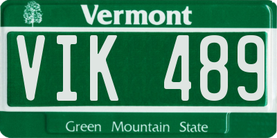 VT license plate VIK489
