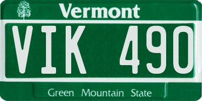 VT license plate VIK490