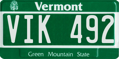 VT license plate VIK492