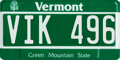 VT license plate VIK496