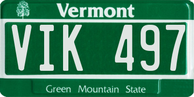 VT license plate VIK497