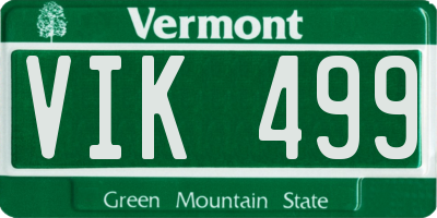 VT license plate VIK499