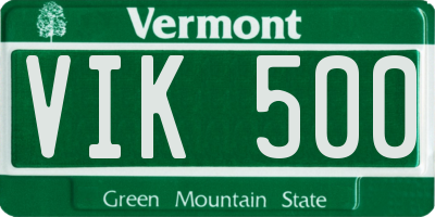 VT license plate VIK500