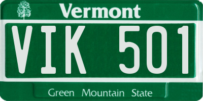 VT license plate VIK501