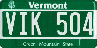VT license plate VIK504