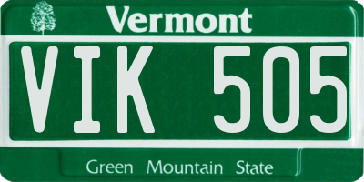 VT license plate VIK505