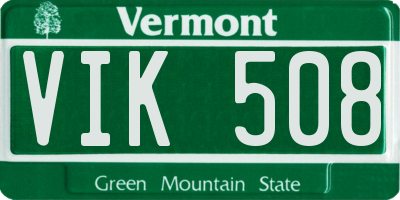 VT license plate VIK508
