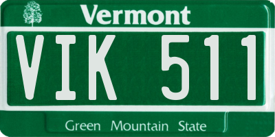 VT license plate VIK511