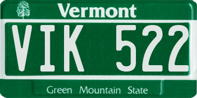 VT license plate VIK522