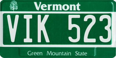 VT license plate VIK523