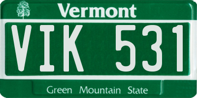 VT license plate VIK531