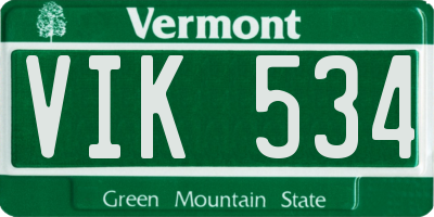 VT license plate VIK534