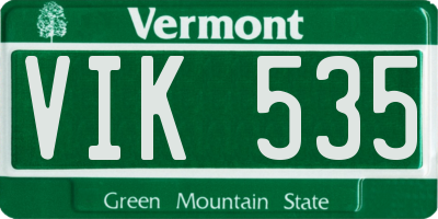 VT license plate VIK535