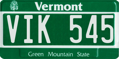 VT license plate VIK545