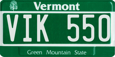 VT license plate VIK550