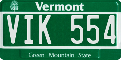 VT license plate VIK554