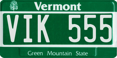 VT license plate VIK555